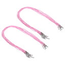 PATIKIL 24インチ ネックレスコード、20個 ワックスブレスレットストリング 2mm 厚さ ネックレスロープ ブルク ペンダント ブレスレット 宝石メイキング DIY クラフト用クラ スプ付き、ピンク(4)