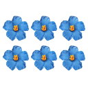 PATIKIL ハワイアンハイビスカスの花、6個入りの人工花ヘアクリップDIYフォームハイビスカスの花、テーブルデコレーションパーティーフェイバー用品、ブルー