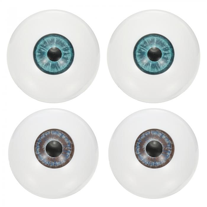 PATIKIL 30mm 人形 目 4個 リアルなアクリル製目 プラスチック製半眼球 人形マスク ハロウィン小道具 アートクラフト用 ブルー緑/ブルーグレー