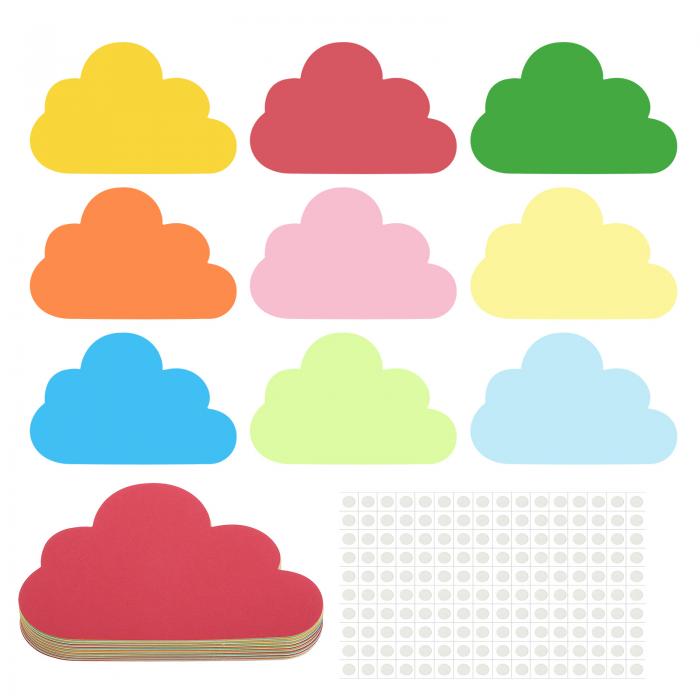 PATIKIL クラウドカットアウト 144パックの紙製クラウド カラフルなクラウドカットアウト 教室の装飾DIYクラフトプロジェクト用 アソーテッドカラー