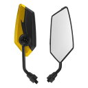 Partuto 1セットM10ユニバーサルオートバイリアビューミラー バーエンドサイドミラーマウント アジャスタブル アイアン プラスチック ブラック ゴールド...