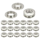 PATIKIL 15.5mm(5/8インチ) 真鍮製ホールアイレット 20個 アーク表面自己裏打ちグロメットとワッシャー 靴 衣類 クラフト バッグ レザークラフト用 模造銀