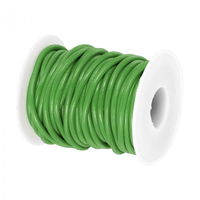 PATIKIL 宝石メイキング用11ヤード×3 mmの丸革紐、クラフト用のネックレス、ブレスレット、ビーズ、ランヤードのためのレザーストリングレースレザーロープスプール、緑