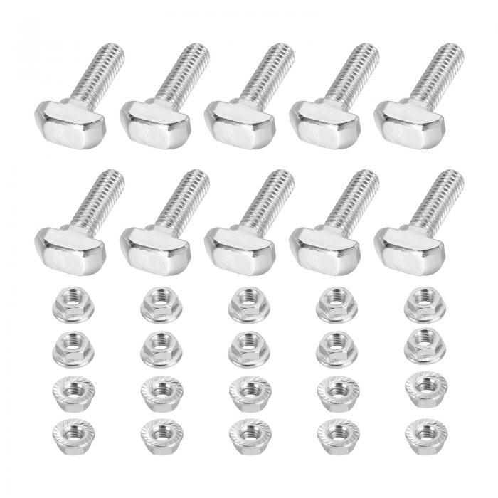 PATIKIL M6x20 槌ヘッドボルト T ネジ、10 個の T スロット ドロップイン ボルト 槌ヘッドボルト、10 ..