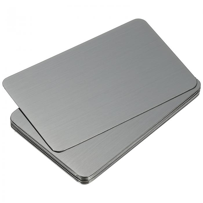 PATIKIL 0.3 mmステンレス鋼メタル名刺 12枚入り空ホワイト名刺レー ザー彫刻用DIYギフトカード 黒