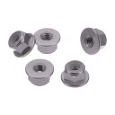 HEROFFIX 5個M4カーフランジナットアルミニウム合金 プラスチックゴムリングフラットヘックスロックフランジナットノンスリップロックフランジチタントーングレーラバーリング5.4mm/0.21"