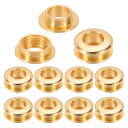 PATIKIL 8mm(1/3インチ) 真鍮製ホールアイレット 10個 アーク表面自己裏打ちグロメット シューズ 衣類 クラフト バッグ レザークラフト用 ライト金色