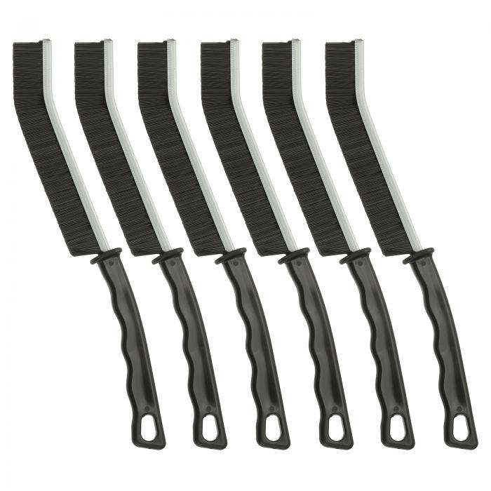 PATIKIL 硬い毛の隙間掃除ブ ラシ、6個入り 家庭用薄型隙間掃除ブ ラシ トイレ 浴室 キッチン タイル ..