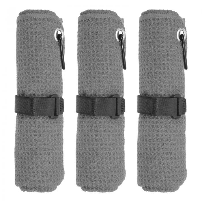 PATIKIL 24 x 16インチ マイクロファイバーゴルフタオル 3パック トライフォールドゴルフタオル ワッフ..