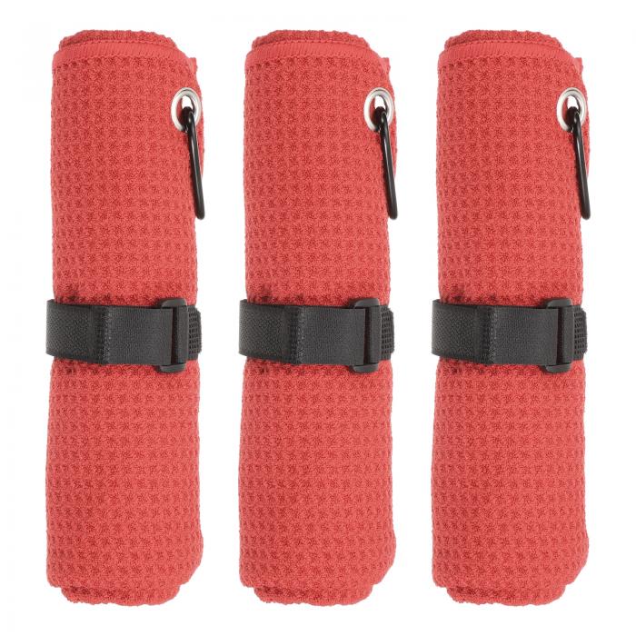 PATIKIL 24 x 16インチ マイクロファイバーゴルフタオル 3パック トライフォールドゴルフタオル ワッフ..