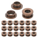 PATIKIL 8mm(1/3インチ) 真鍮製ホールアイレット 20個 フラット自己裏打ちグロメットとワッシャー 靴 衣類 クラフト バッグ レザークラフト用 レッドブロンズ