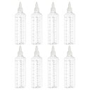 PATIKIL 230 ml/8 OZ プラスチック 絞るボトル 白いツイ ストキャップ付き 8 個グラデーション ラウンドディスペンシングボトル 液体 クラフ...