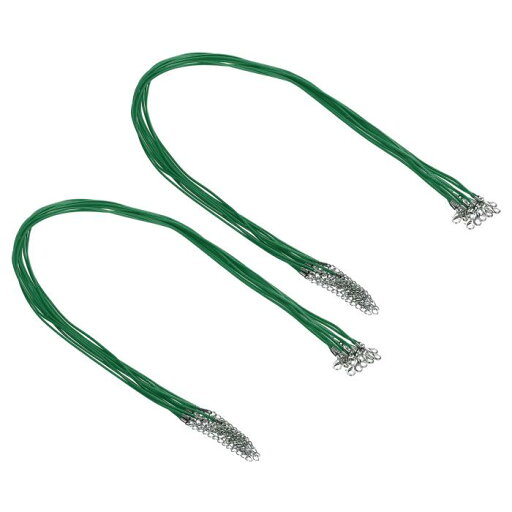 PATIKIL 24インチ ネックレスコード、20個 ワックスブレスレットストリング 1.5mm 厚さ ネックレスロープ バルク クラ スプ付き ペンダント ブレスレット 宝石メイキング DIY クラフト、緑 PATIKIL 24インチ ネックレスコード、20個 ワックスブレスレットストリング 1.5mm 厚さ ネックレスロープ バルク クラ スプ付き ペンダント ブレスレット 宝石メイキング DIY クラフト、緑