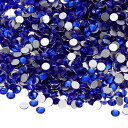 PATIKIL 1600個 SS16 ラウンド フラットバック 水晶 3.8-4.0 mm ガラス ラインストーン 宝石 ダイヤモンド DIY 工芸品 衣類 靴 ネイルアート デコレーション用 ダークブルー