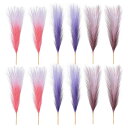 PATIKIL 17" 偽 パンパスグラス 12個 ボヘ ミアン装飾品 ウェディングフラワーパーティー花瓶アレンジメントセンターピース用 人工 背 高いフワフワ ステム グラデーションピンク/パープル/ワインレッド