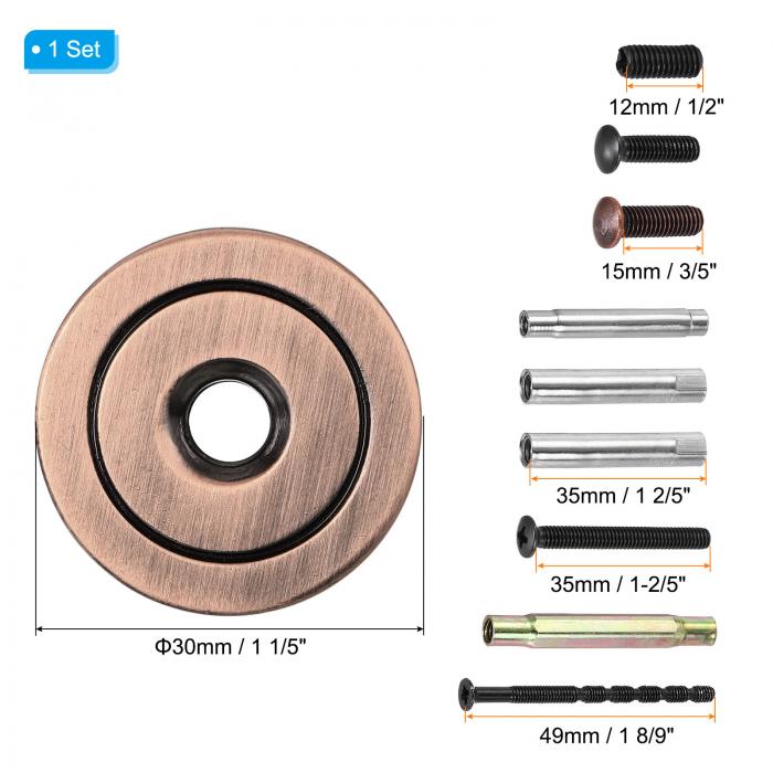 PATIKIL ドア穴カバープレート、1-1/5 インチ 亜鉛合金製 サークル デッドボルト カバープレート ドア補強プレート ドア穴充填用 (クロームメッキ)