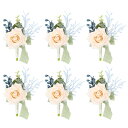 PATIKIL ローズコサージュ 新郎 花嫁 新郎付添人 花嫁付添人 ホームカミング 卒業式 プロムパーティー 結婚式 花 アクセサリー クリーム