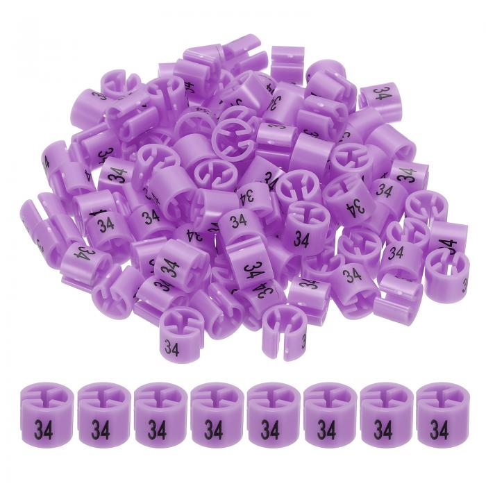 PATIKIL 100個 洋服ハンガーマーカー 番号34タグ 3 mmロッドにフィット 衣類サイズタグ ハンガークリッ..