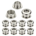 PATIKIL 5mm(1/5インチ) ソリッド真鍮ホールアイレット 10個 アーク表面自己裏打ちグロメット シューズ 衣類 クラフト バッグ レザークラフト用ワッシャー シルバートーン