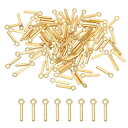 PATIKIL レター装飾 100個 アルファベットイニシャルペンダント装飾バルクかわいいDIY宝石メイキングブレスレットイヤリングネックレスキーチェーンクラフト ライト金色 レターI
