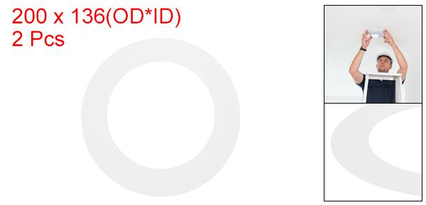 5インチダウンライト用 グーフリング 2個セット 内径5.35インチ/外径7.9インチ スチール製フラットグーフトリムリング キャンライトカバープレート シーリング壁穴用装飾品 つや消しホワイト