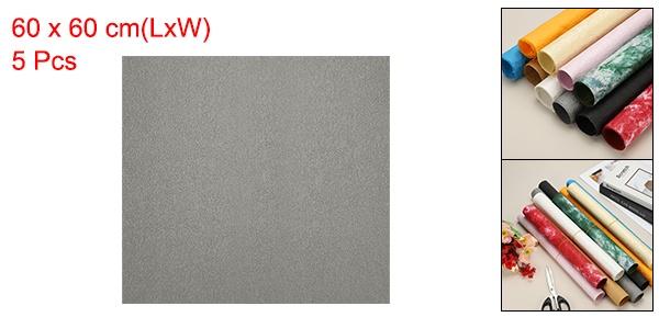 ギフトラッピングペーパー5枚セット、60×60cm(23.6×23.6インチ)二層式石目しわ加工ペーパー、フラワーブーケアレンジメント用品、花の包装・結婚式ギフトラップ用、ダークパープル [2]