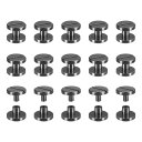 30パック真鍮シカゴスクリュー 4x10mmフラットヘッドスクリューバックバインディングポストネイルスタッドリベット DIYレザークラフトベルトストラップ黒色