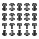 30パック真鍮シカゴスクリュー 5x8mmフラットヘッドスクリューバックバインディングポストネイルスタッドリベット DIYレザークラフトベルトストラップ黒色