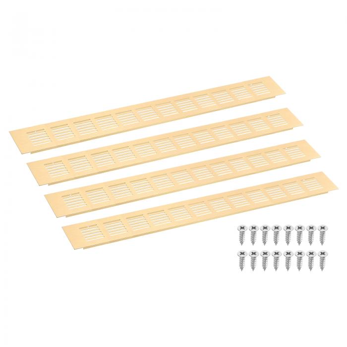 エアベントカバー 4個 500 x 60mm - アルミニウム合金メッシュエアリターンベントカバー シューズキャ..