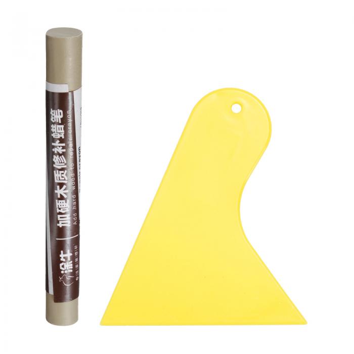 木製家具用スクラッチリペアフィラースティック家具タッチ アップマーカーイエロースクレーパー付き木製ホール木製フロアテーブルドアキャビネット用 グレークロス