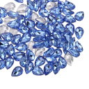 80個10 x 14 mm 涙型ラインストーンアクリル裏面ラインストーンビーズジュ エリー作り衣装クリ スタル装飾クラフト用 ライトブルー