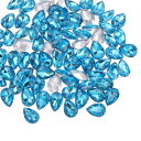 80個10 x 14 mm 涙型ラインストーンアクリル裏面ラインストーンビーズ宝石 ジュ エリーメイキング衣装クリ スタル装飾クラフト用 レイクブルー
