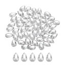 50PCS フラットバックアクリルティアドロップジェム6x10mm 人工ダイヤモンド DIYクラフト ビーズ ウェディング パーティー フェイスペイント 宝石メイキング ダルホワイト(4)