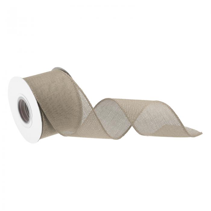 麻リボンファ ブリックワイヤーエッジリボンライト茶色2"x10ヤードワイヤーリボンギフト包装 リボン リ..