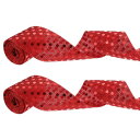 1ヤードスパークリングリボン1-1/2" x 2ロール リースボウメイキング ギフトラッピング ウェディングパーティーホームデコレーション DIYクラフト レッド