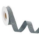 3/4"x10ヤード スパークル リボン リースクラフト カットエッジリボン ボウメイキング用 輝くファ ブリックリボン ギフトラッピング 祭りや結婚式 パーティー装飾 グレー