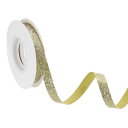 3/8"x10ヤード スパークル リボン リースクラフト カットエッジリボン ボウメイキング用 輝くファ ブリックリボン ギフトラッピング 祭りや結婚式 パーティー装飾 金色