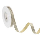 3/8" x 10ヤード スパークル リボン リースクラフト カットエッジリボン ボウメイキング用 スパークリングファ ブリックリボン ギフトラッピング 祭りや結婚式 パーティー装飾 シャンパン