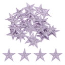 33個 星アイロンパッチ 小さな星刺繍パッチ アップリケ パッチ DIY クラフト 服修理 バッグ 帽子 装飾 ライトパープル