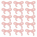 15個 リボンアイロンパッチ かわいいリボン刺繍パッチ アップリケ DIYクラフト用 縫い付けパッチ 衣類修理用バッグ帽子装飾 淡いピンク 3x2