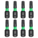 8個SQ3スクエアドライバービット1/4"六角シャンク25mm/1"長さ磁気4ポイン トヘッドヘックスビットS2鋼ドライバービット産業用電動ドリルビット