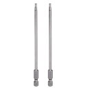 2個 H3.0 ヘックスヘッドドリルビットレンチ 3 mm メトリックフラット先端 1/4