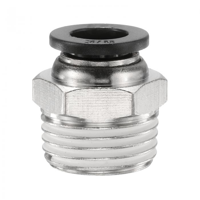 プッシュ・トゥ・コネクト・フィッティング 3/8" チューブ外径 x 1/2" N スレッド メール ストレート ..