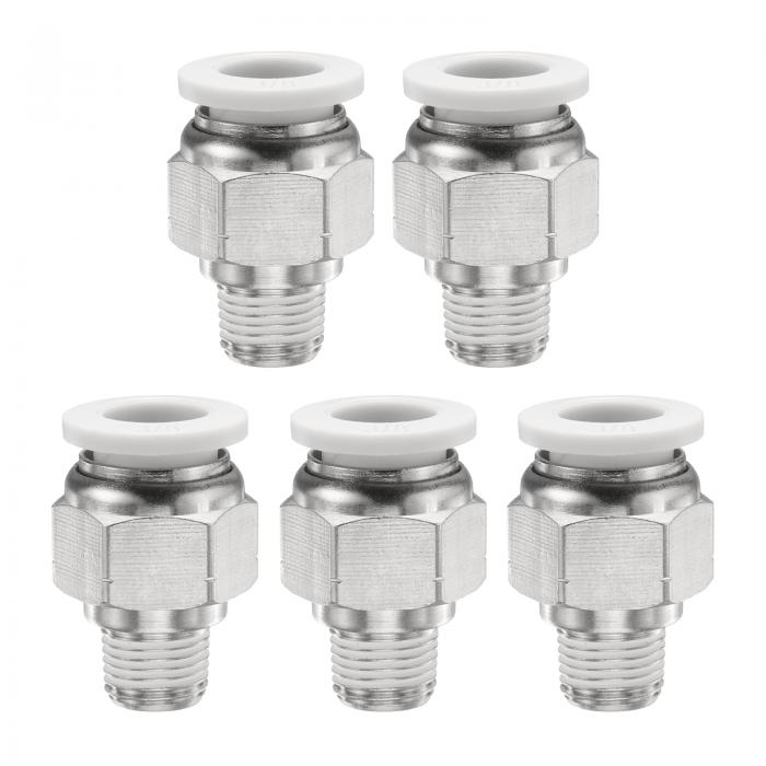 5個 プッシュ・トゥ・コネクト・フィッティング 3/8" チューブ OD x 1/8" N スレッド メール ストレー..