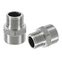4個 PT3/4 x PT1/2 304ステンレス鋼パイプ継手縮小六角ニップル、スレッドパイプ継手リデューサー直接コネクターアダプター、水、ガス、オイルパイプラ...