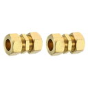 真鍮製コンプレッションチューブ継手 15mmチューブODコネクタ N PTスレッドコンプレッションユニオンコネクタ&コンプレッションスリーブフェルール 真鍮製ス...