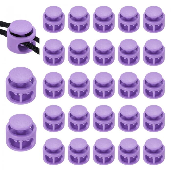 25個のアソーテッドカラープラスチックスプリングコードロック、ダブルホールスライダートグルクリップエンドストッパーラウンドファスナー、ドローストリングパラコード...