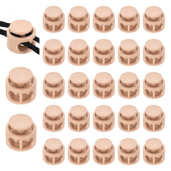 25個のアソーテッドカラープラスチックスプリングコードロック、ダブルホールスライダートグルクリップエンドストッパーラウンドファスナー、ドローストリングパラコード...