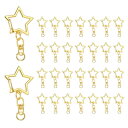30個の金属スプリングスナップキーチェーンクリップ、星形のスイベルスナップクラ スプキーリングクリップ、チェーンハンギングバックル、オープンジャンプリング、DI...