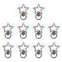 10個のメタルスプリングスナップキーチェーンクリップ、スターシェイプスイベルスナップフックロブスタークローファスナー、DIYクラフトバッグ装飾用、レインボーカラ...
